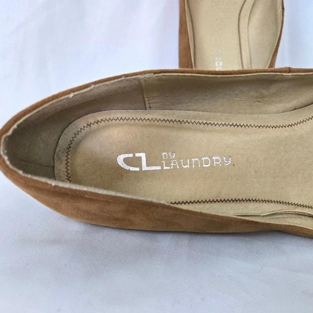 Chinese Laundry Nima Womens Camel Suede‎ Career Preppy Wedge Pumps 10M Neutral